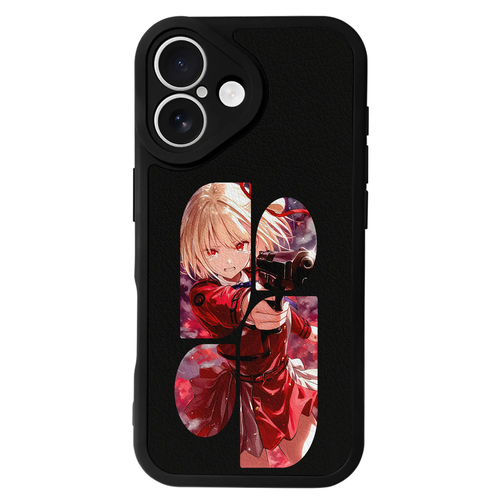 リコリス・リコイル グッズ,錦木千束 - IPhone 16シリーズ対応 ・ シリコンスマホケース ・ レザー調 ・ 高精度フィット ・ 耐衝撃 ・ ワイヤレス充電対応 ・ 精密カット